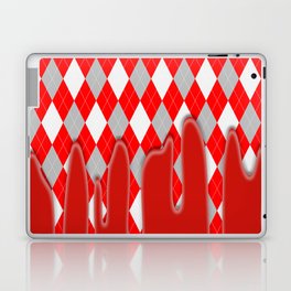 Red Silver Plaid Dripping Collection Laptop Skin
