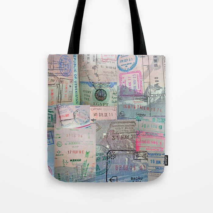 A Celebration of Passport Stamps Tote Bag
