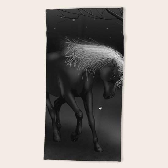Black Horse Beach Towel