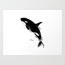 Orca Art Print | Orca, Ink Pen, Killerwhale, Animal, Whale, Ocean, Animalart, Shapesinnature, Drawings, Sealife 