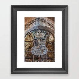 Sedlec Ossuary Coat of Arms Photo Art, Skull Bone Church Framed Art Print