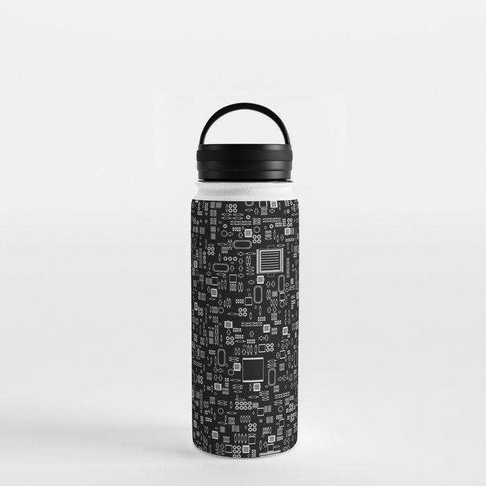 All Tech Line INVERTED / Highly detailed computer circuit board pattern Water Bottle