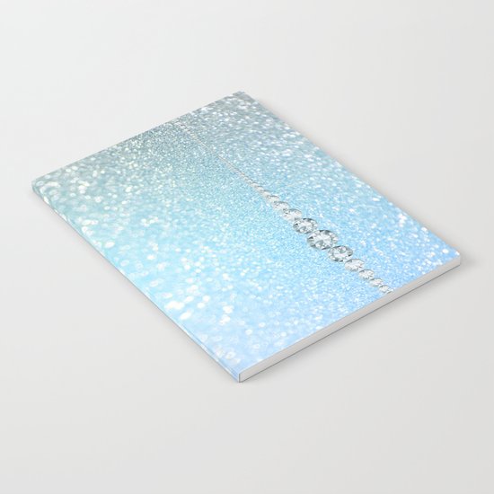 Diamonds are girls best friends I - Blue mermaid glitter texture Notebook