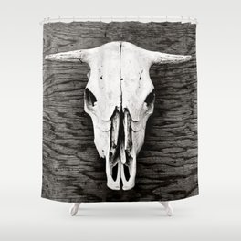 Cow Skull in Black and White Shower Curtain