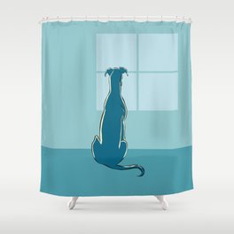 Waiting Greyhound Shower Curtain