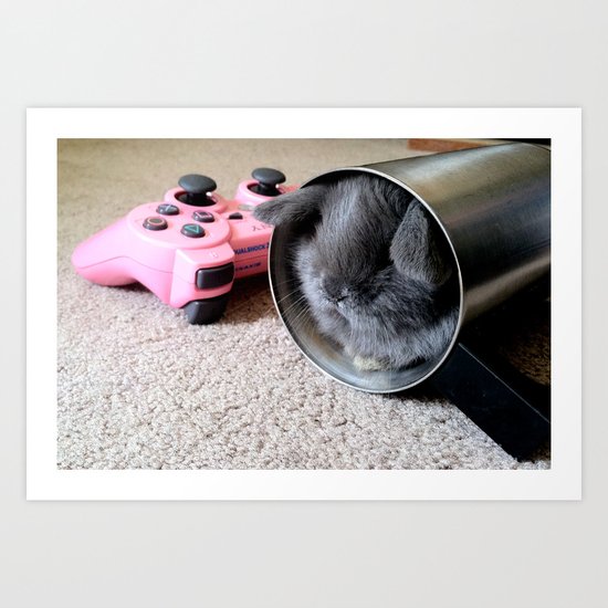 Gamer Bunny Art Print