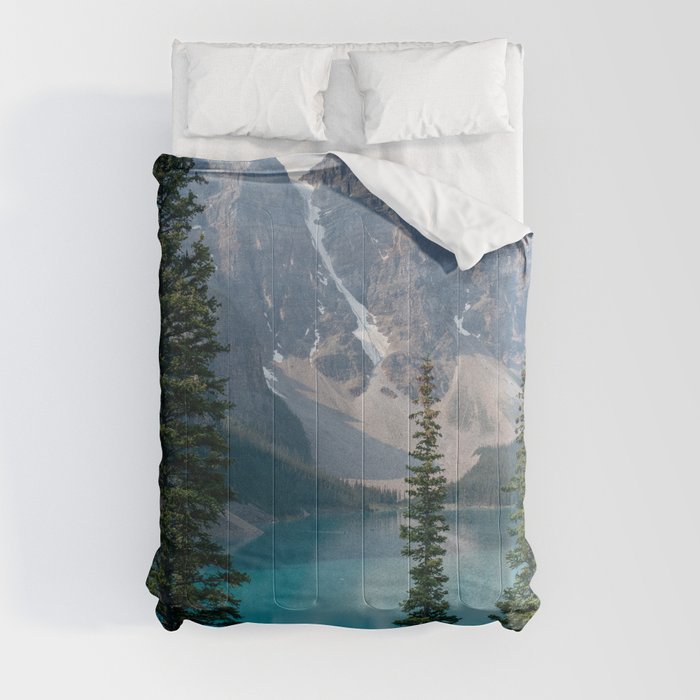 Moraine Lake - Trees Comforter