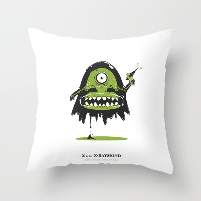 X is for X-Raymond Throw Pillow