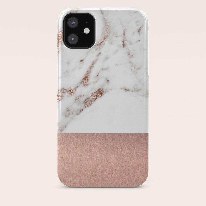 Rose gold marble and foil iPhone Case by marbleco Society6