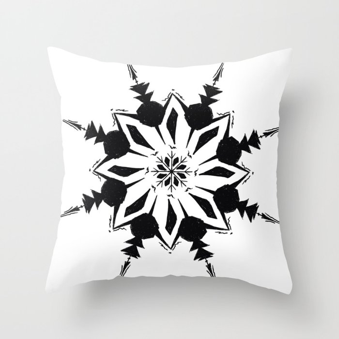 Anya Scratch Snowflake White Throw Pillow