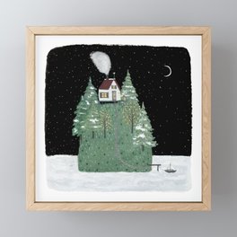  Mountain House In Winter Framed Mini Art Print
