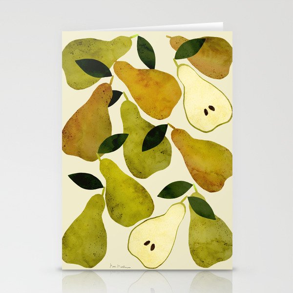 mediterranean pears watercolor Stationery Cards