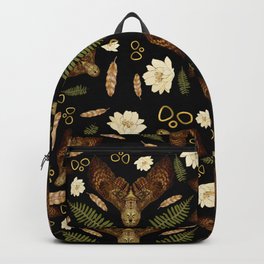 Great Gray Owl pattern in black Backpack