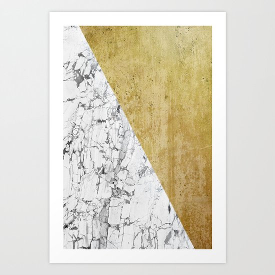 Marble vs GOld Art Print
