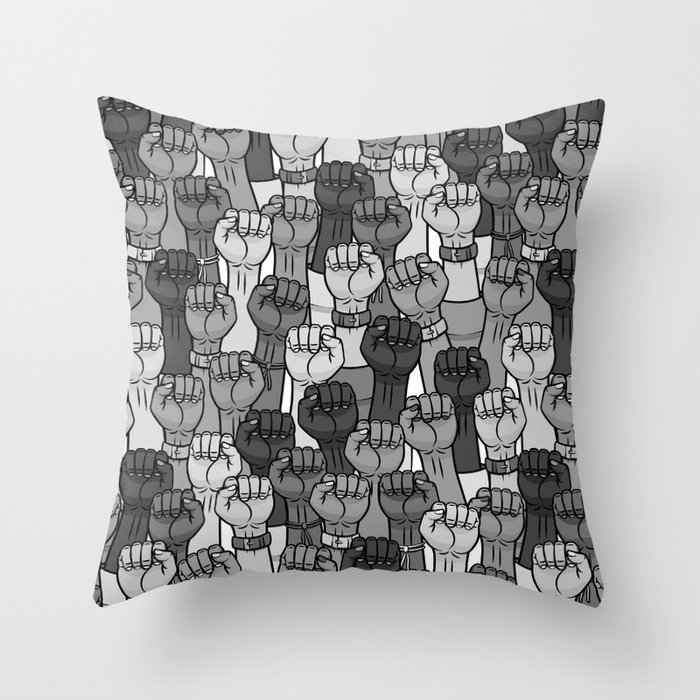 stand up - stand together - greyscale Throw Pillow