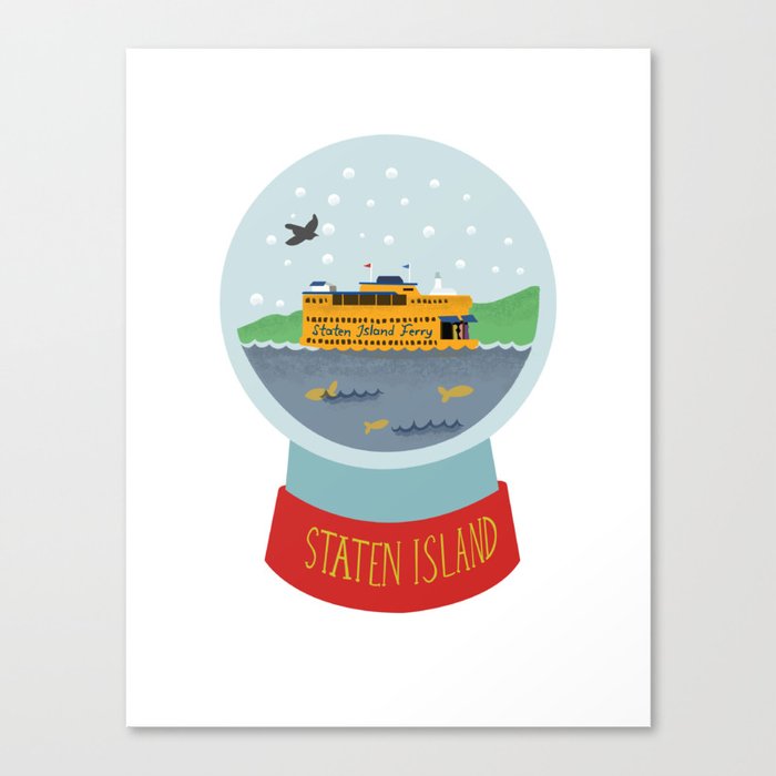 staten island ferry globe art snow globe new york city canvas
