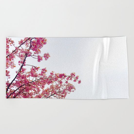 watercolor bloom Beach Towel