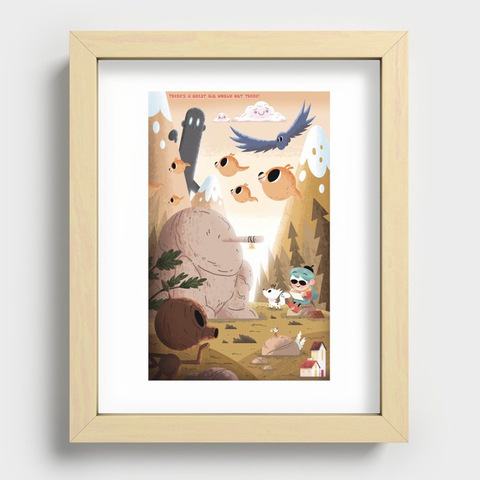 There's A Great Big World Out There! Recessed Framed Print