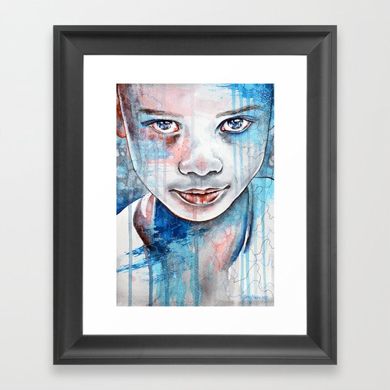 When the rain washes you clean, watercolor illustration Framed Art Print