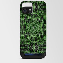 Liquid Light Series 62 ~ Green & Grey Abstract Fractal Pattern iPhone Card Case