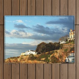 Great Britain Photography - Small Town With A Small Beach Outdoor Rug