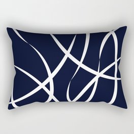 Navy Blue Flow Rectangular Pillow