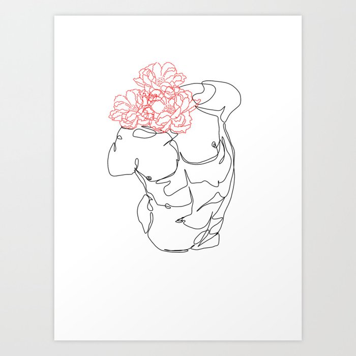 flower body art drawing