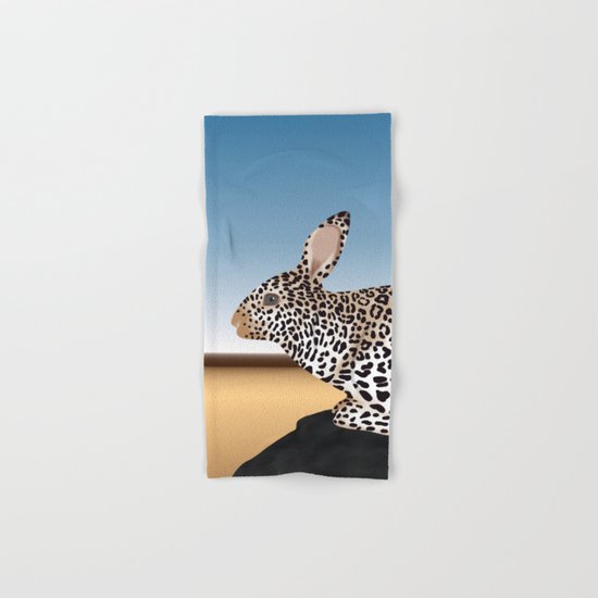 Rabbit Guepard Pattern Hand & Bath Towel