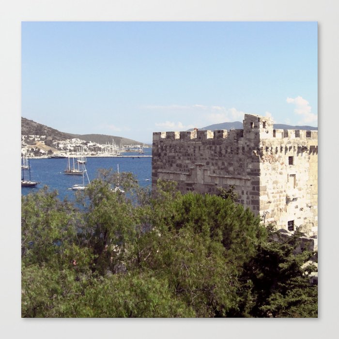 Bodrum Castle tower sea view Canvas Print