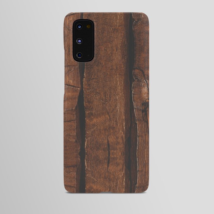 Rustic dark brown old wood Android Case