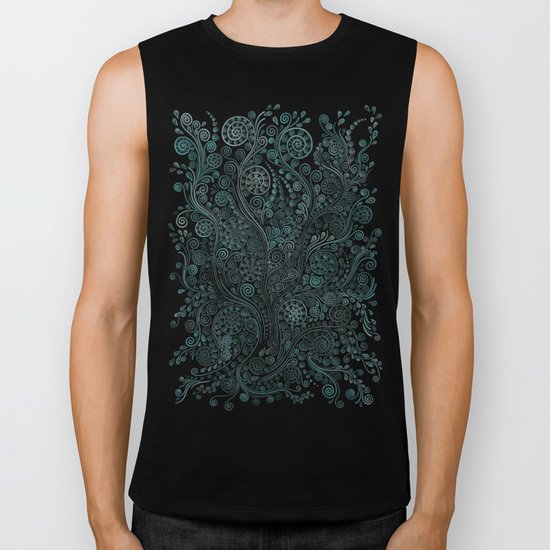 Teal ornaments Biker Tank