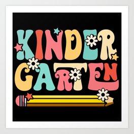 KIndergarten floral pen school design Art Print