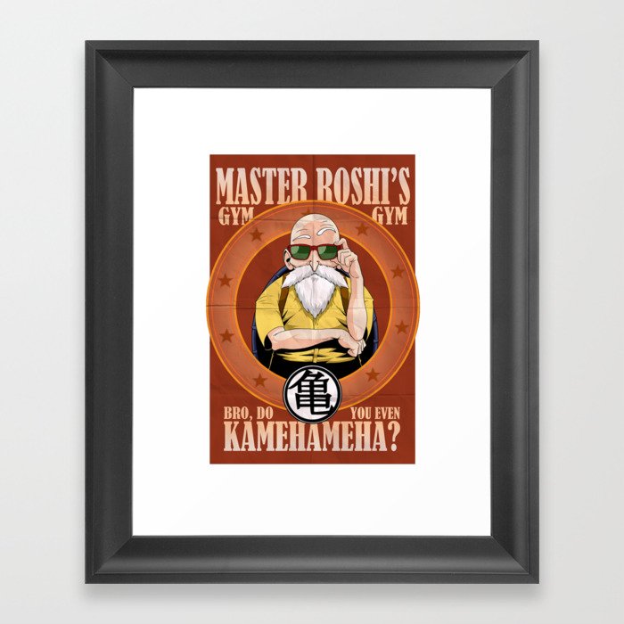 Master Roshi's Gym, Bro, Do You Even Kamehameha Framed Art Print