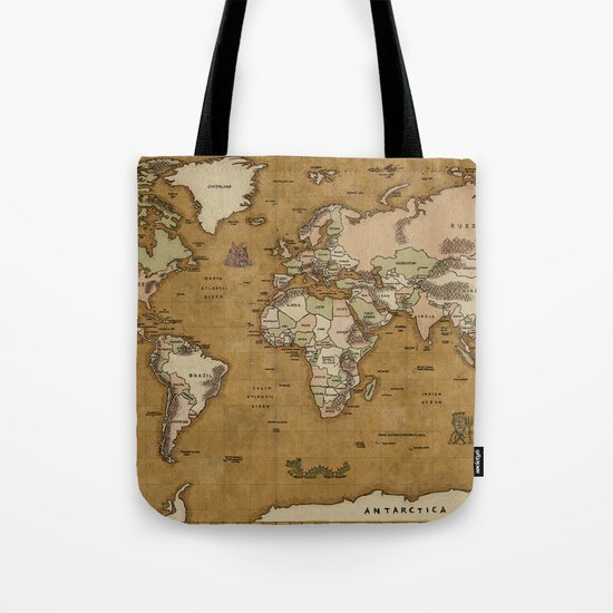 World Treasure Map Tote Bag