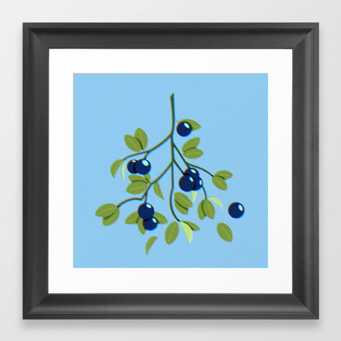 Früits 5. Blueberries Framed Art Print