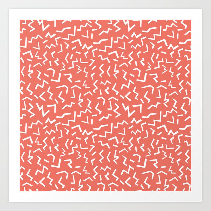 memphis zig zag modern minimal abstract pattern trendy gifts Art Print