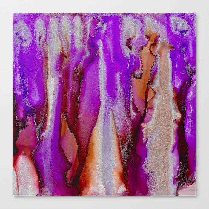 Cascade in Purple Sienna and Silver Canvas Print
