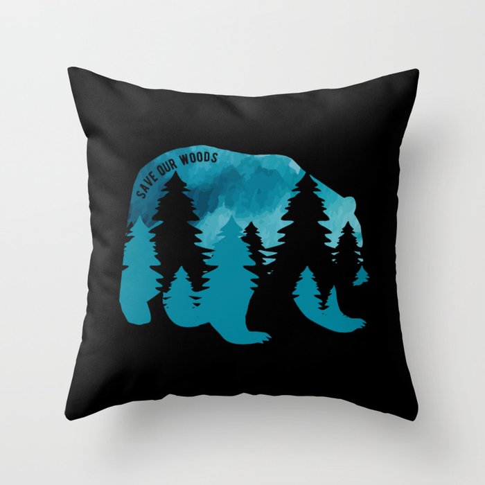 Climate Change Environmental Protection Bear Throw Pillow