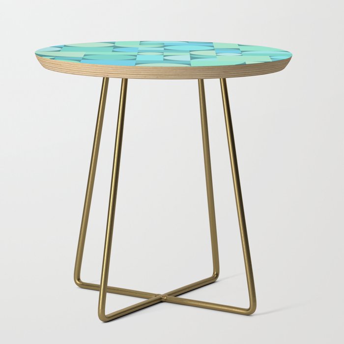 Retro Geometric Abstract Art Ocean 2 Side Table