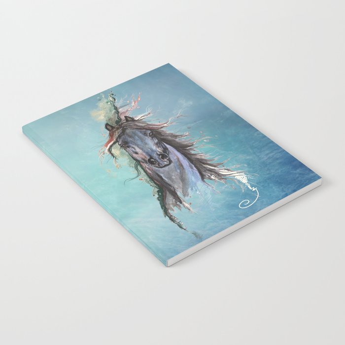 blue horse Notebook by Angel Society6