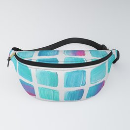 Stay in the Lines Pop of Pink Fanny Pack | Paint, Color, Acrylic, Pattern, Pink, Beach, Square, Teal, Sea, Abstract 