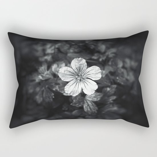 Minimalistic black and white flower petal Rectangular Pillow