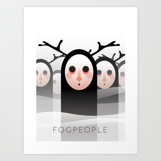 Fog people Art Print
