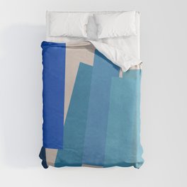 Block Printed Cool Tones • Expressionism • Geometric abstraction • Modern abstract art • Colorblock Duvet Cover