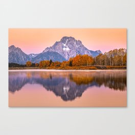 Grand Teton National Park Mountain Lake Sunset - Autumn Foliage Canvas Print