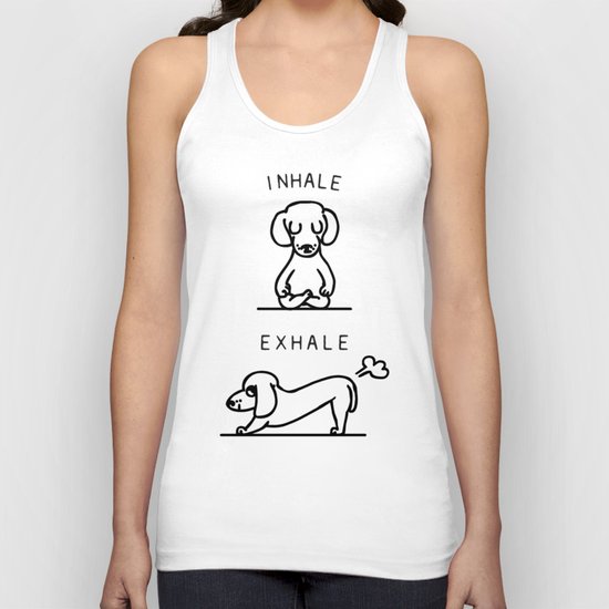 Inhale Exhale Dachshund Unisex Tank Top