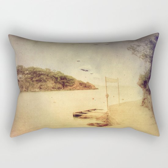 The path that hugs the beach Rectangular Pillow