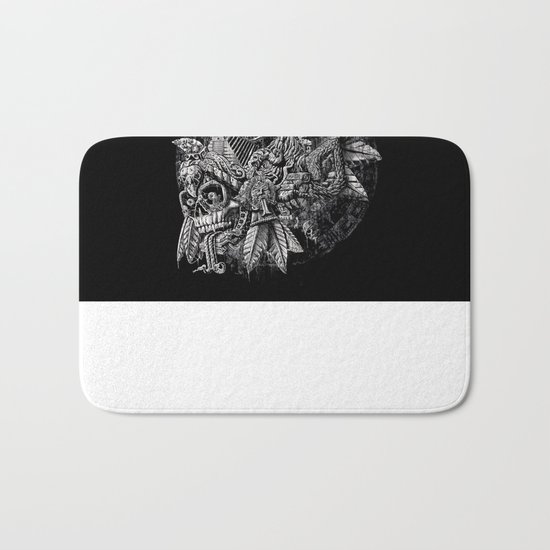 Aztec Great Lizard Warrior 1 (Triceratops) Bath Mat