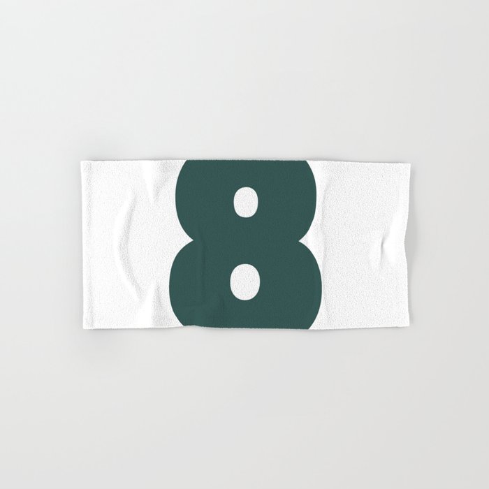 8 (Dark Green & White Number) Hand & Bath Towel