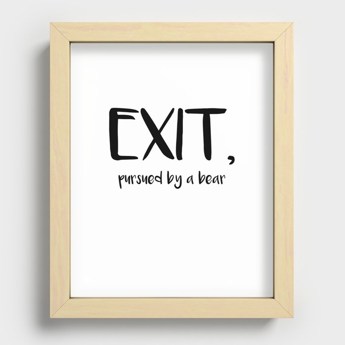 Exit, pursured by a bear - Shakespeare Recessed Framed Print